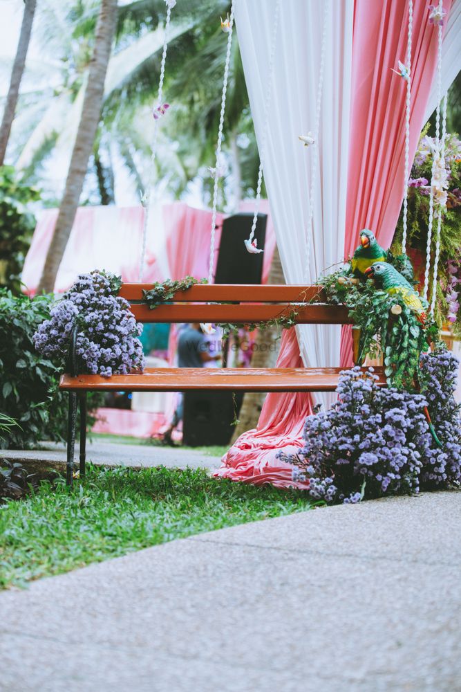 Photo of Rustic wedding theme with lavender flowers