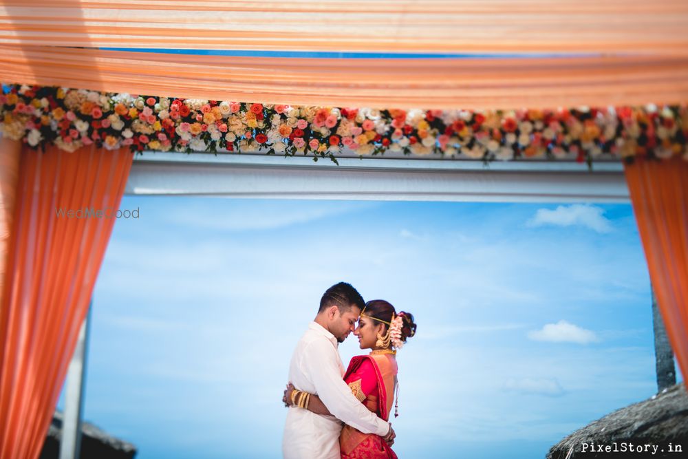 Photo of A couple shot on the wedding day