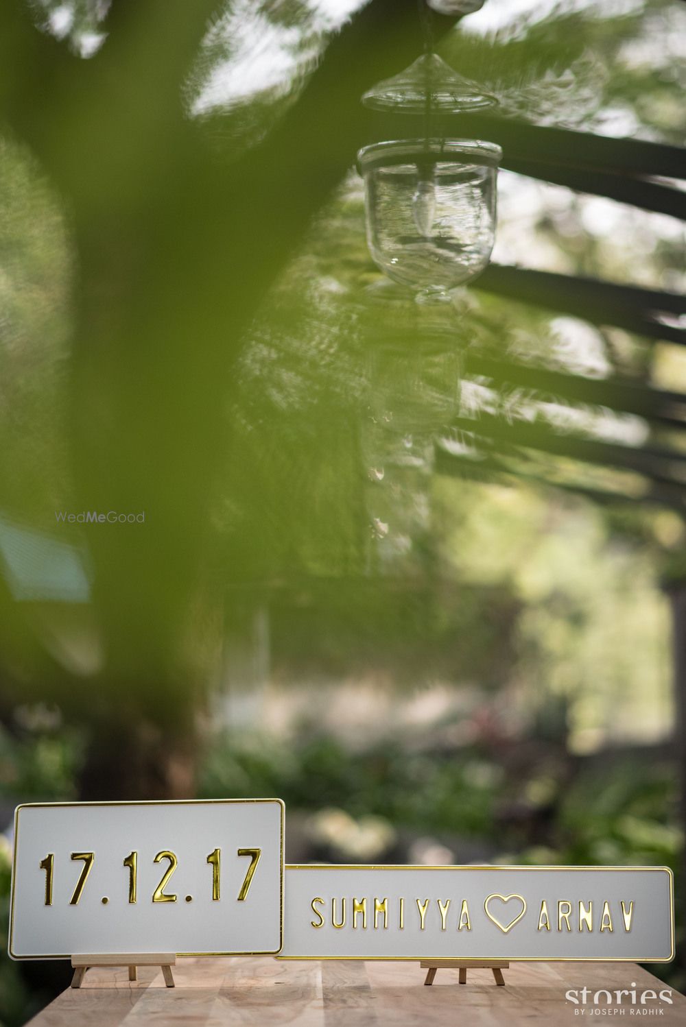 Photo of Name plates and wedding date in decor