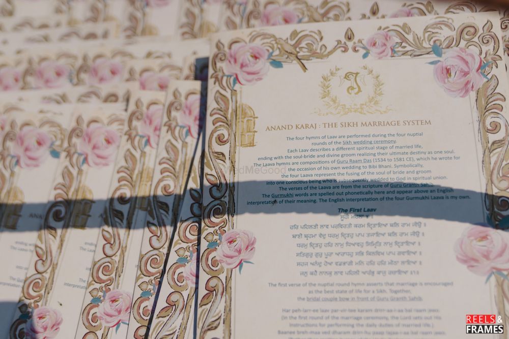 Photo of personalised cute little cards with explanations handy so your guests can understand the wedding ceremony