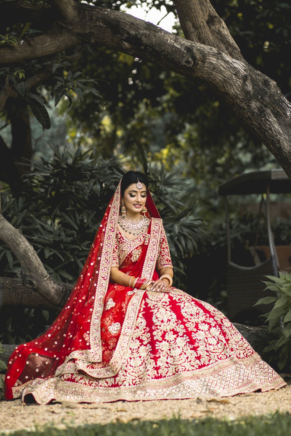 Photo of Pretty red bridal lehenga
