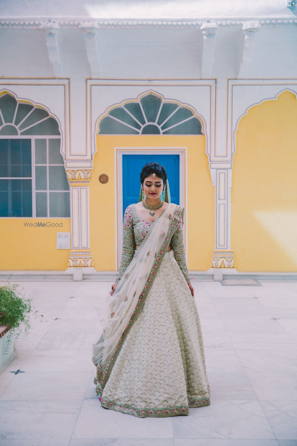 Photo of Simple bridal lehenga in offbeat hue