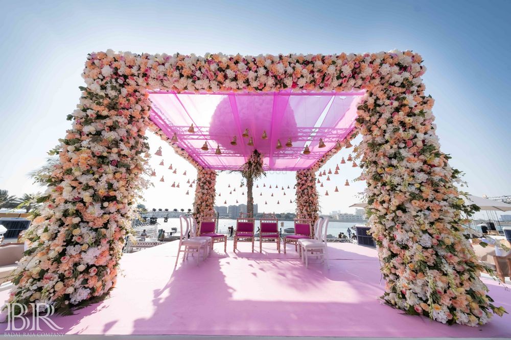 Photo of Floral light pink mandap Abu Dhabi