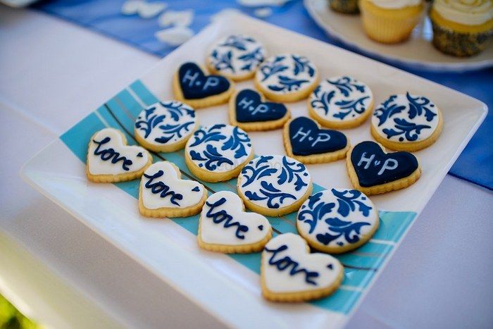 Photo of Personalised cookies with bride and groom intiials