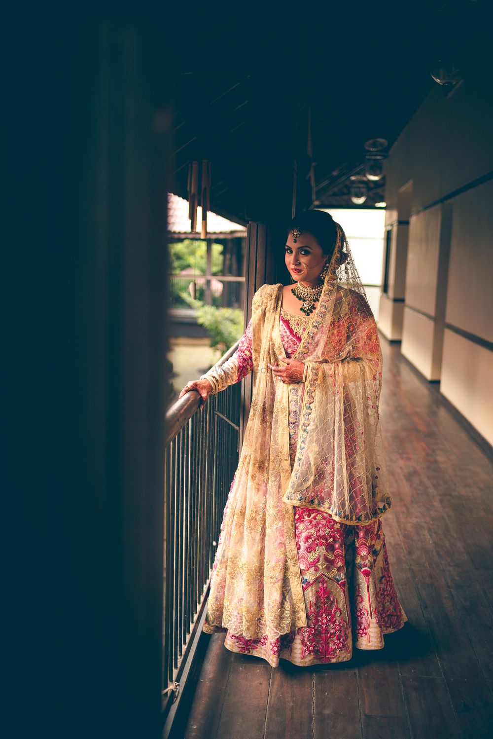 Photo of gold and pink anarkali