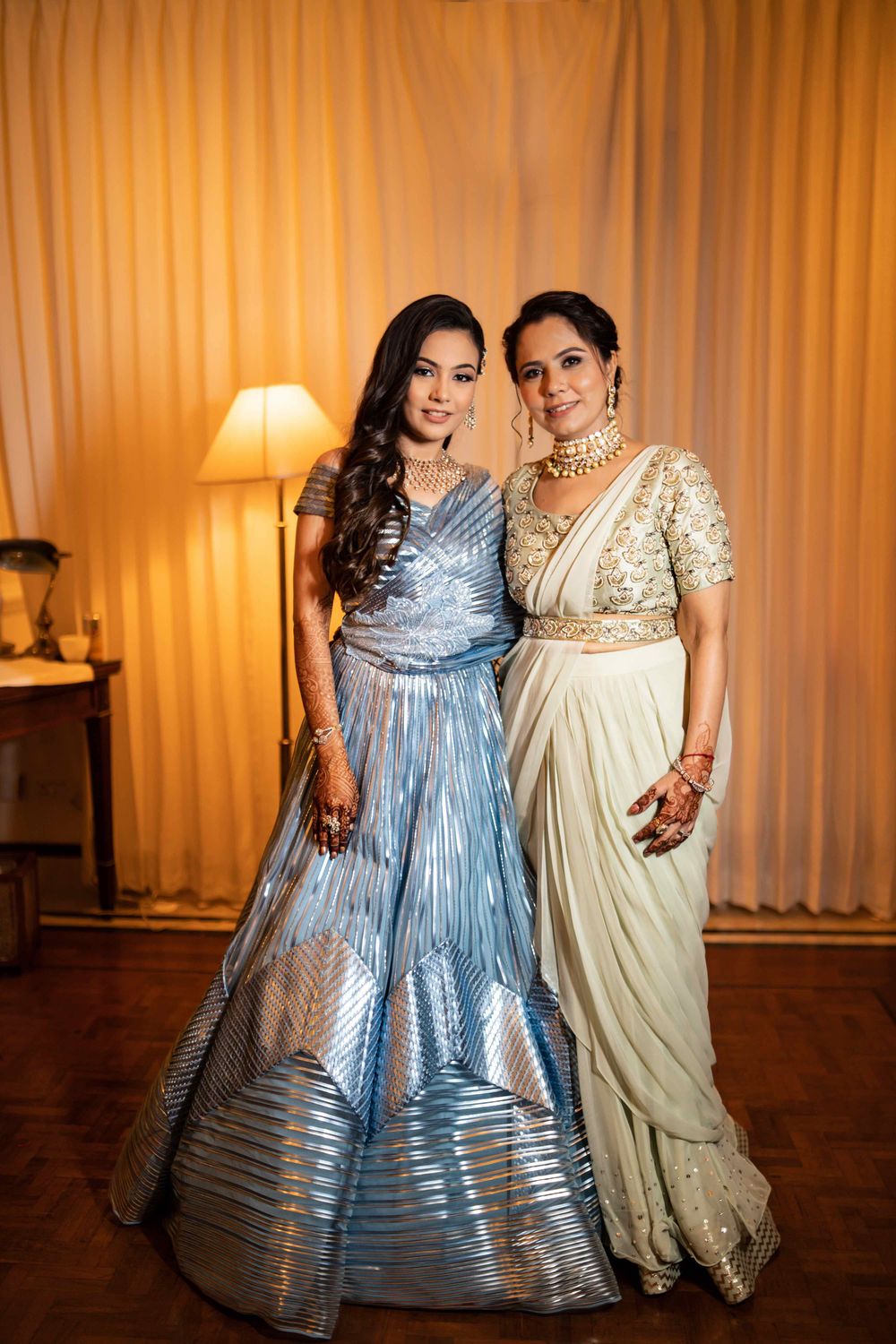Photo of Bride with her mother on the engagement day