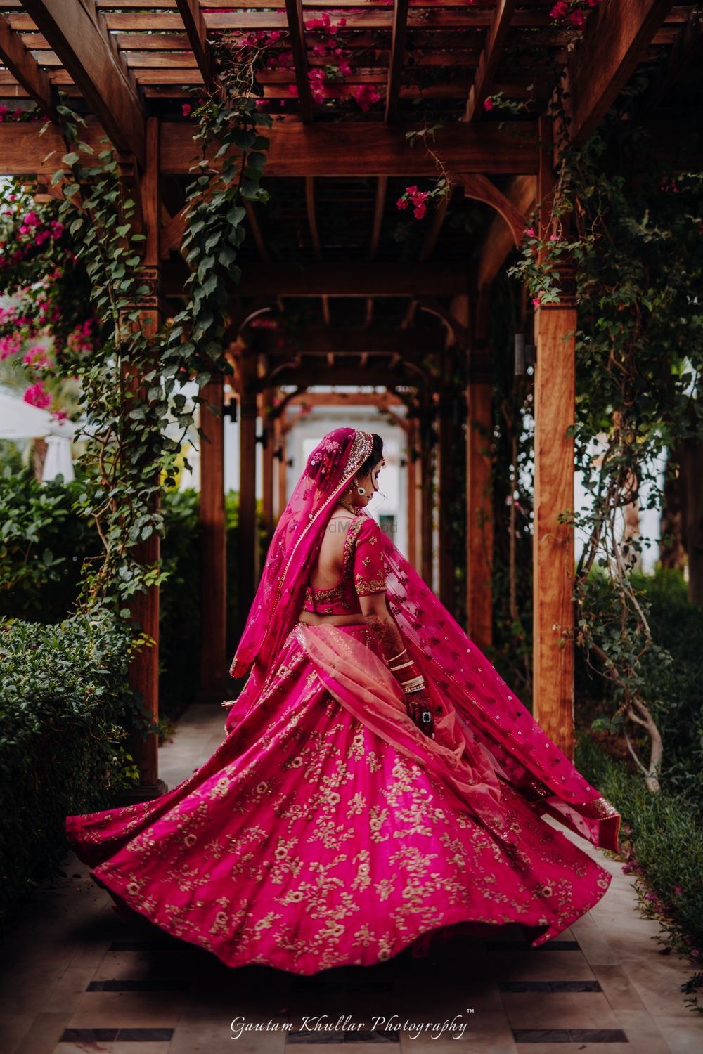 Photo of Beautiful hot pink bridal lehenga for the wedding