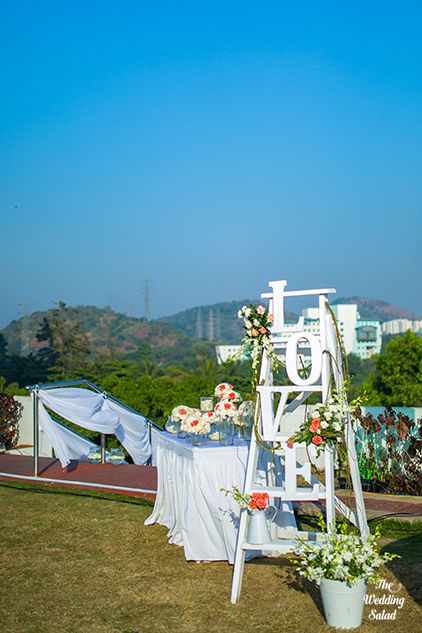 Photo of White Love Monograms on Ladder in Decor