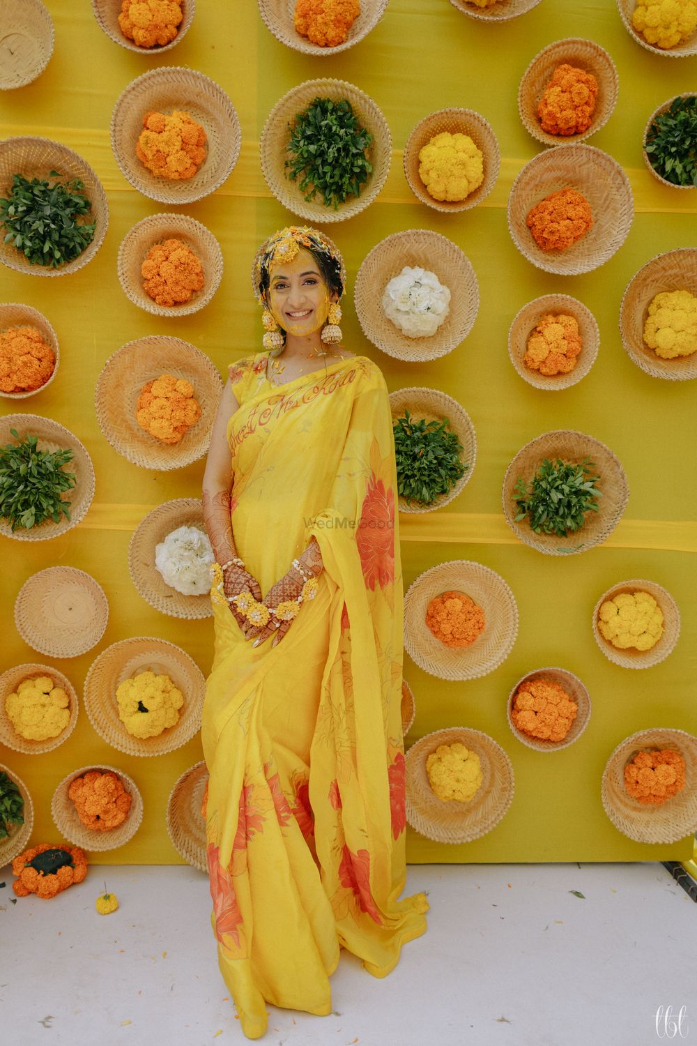 Photo of happy haldi wall decor idea for a stage or photobooth