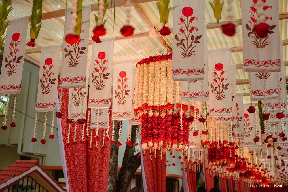 Photo of hanging floral arrangement