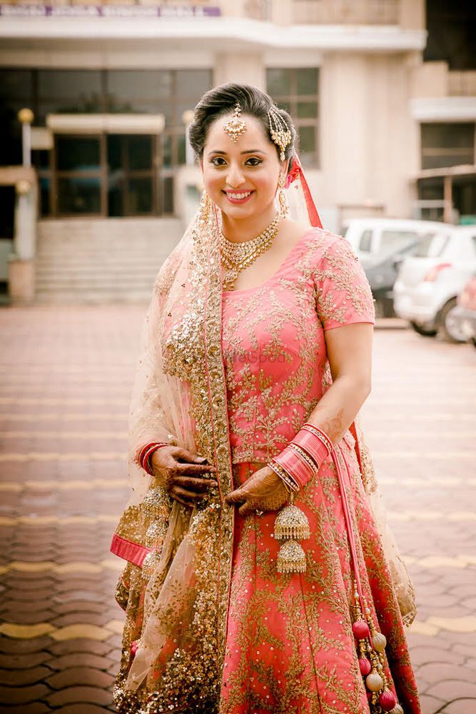 Photo of Pink bridal anarkali for sikh wedding