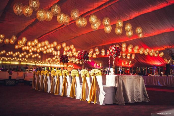 Photo of red and gold moroccan theme decor