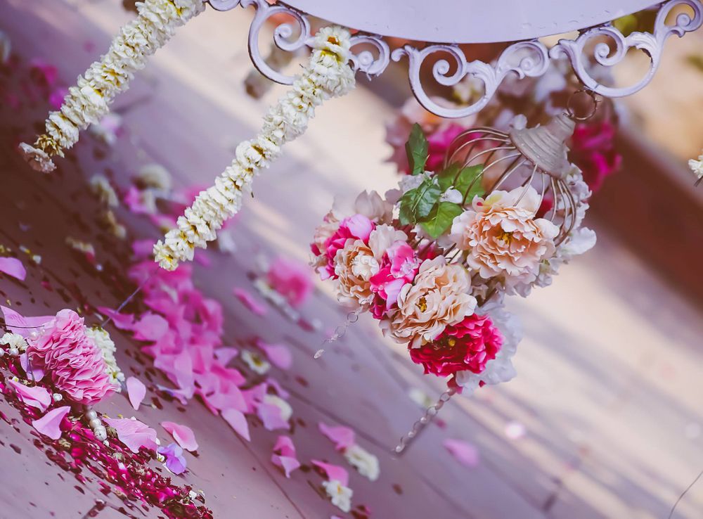 Photo of floral birdcage