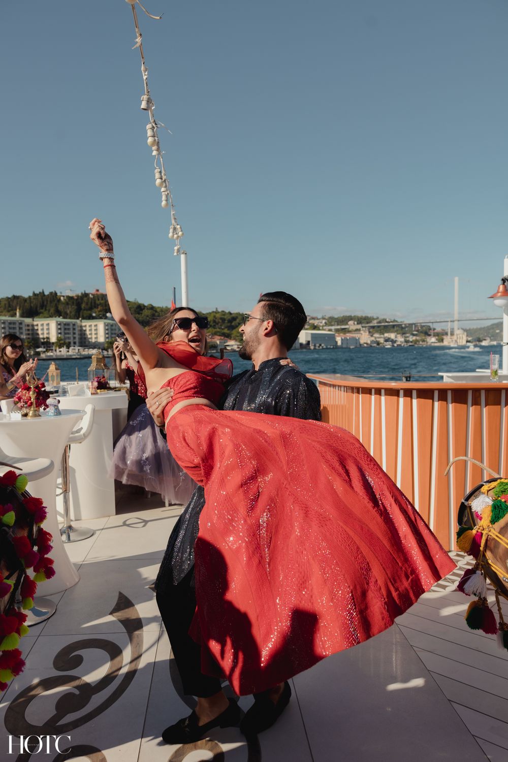 Photo of happy bride shot on a cruise