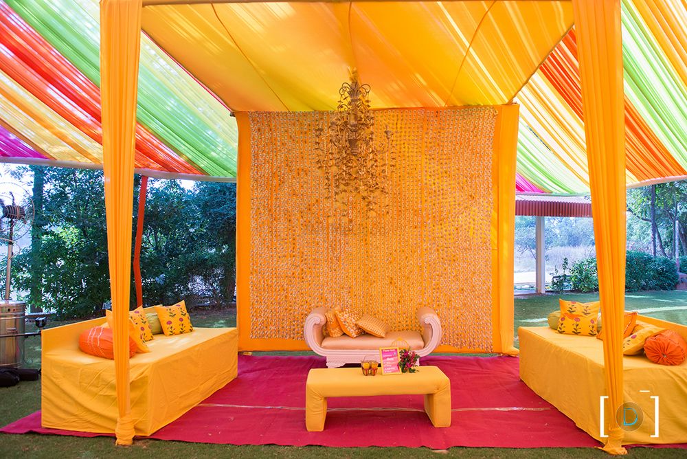 Photo of Yellow Mehendi theme decor
