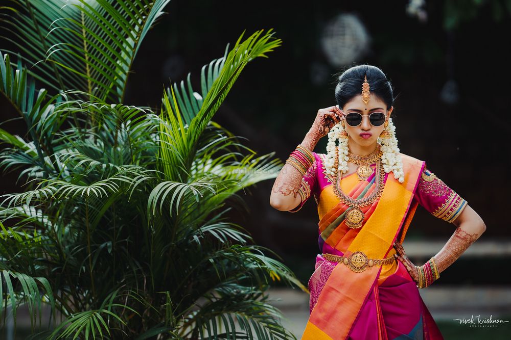 Photo of Cute and candid bridal portrait