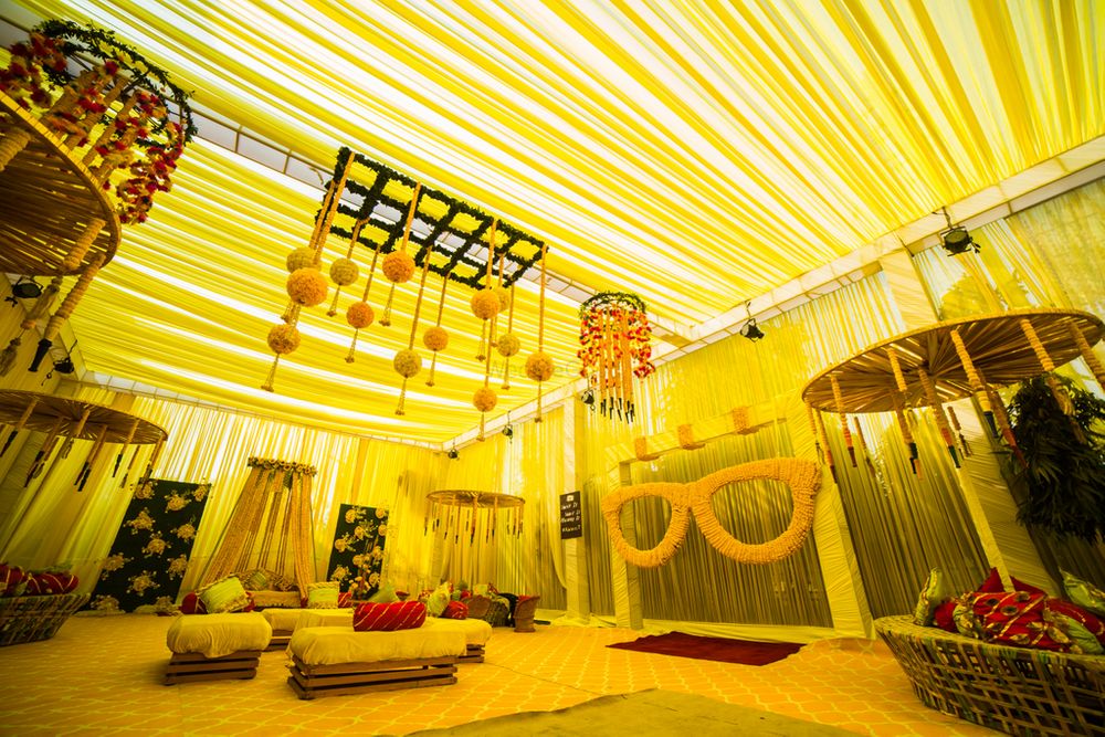 Photo of Unique marigold decor at a mehndi ceremony