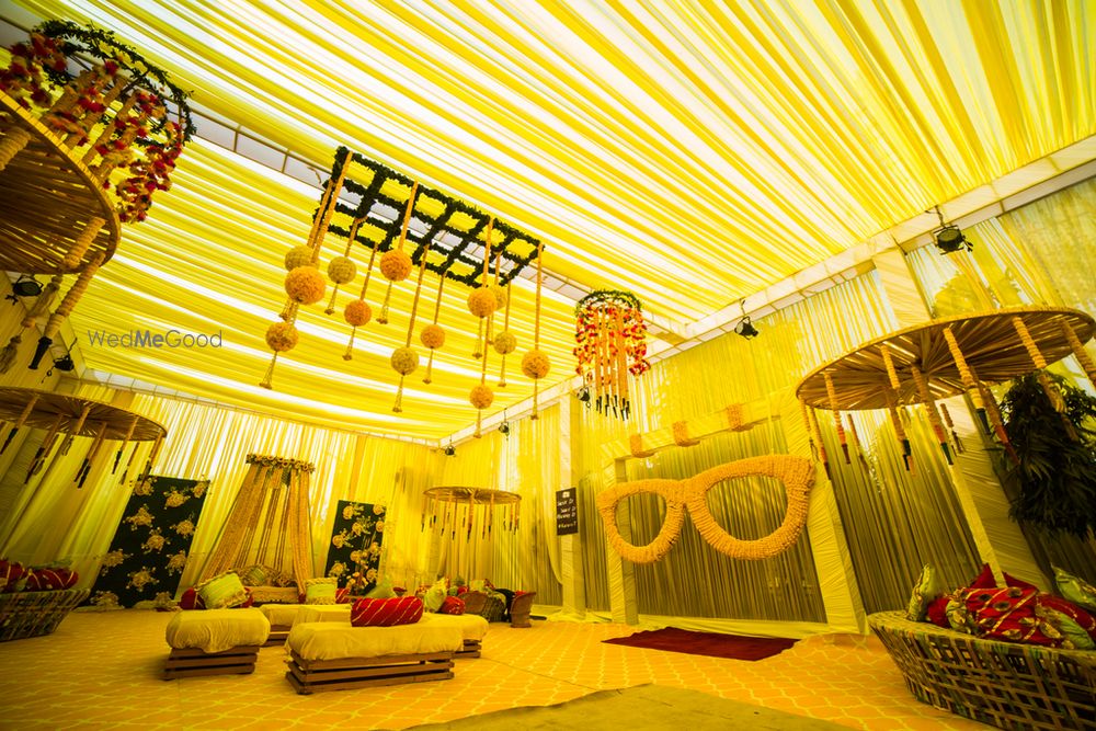 Photo of Unique marigold decor at a mehndi ceremony