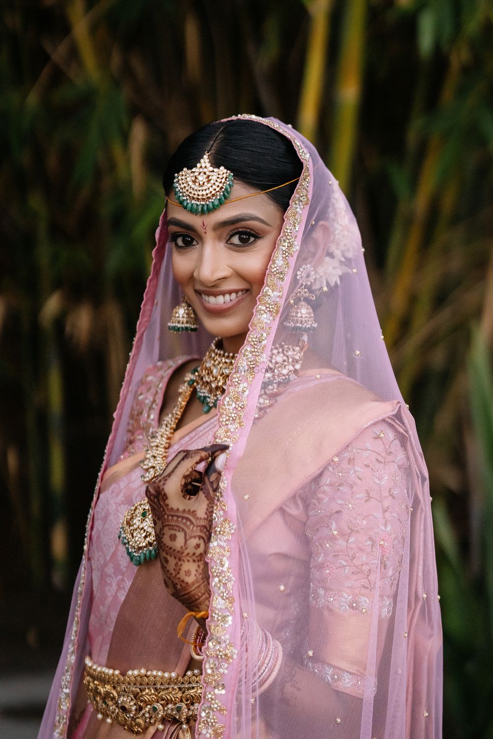 Photo of Wedding day south Indian bridal portrait