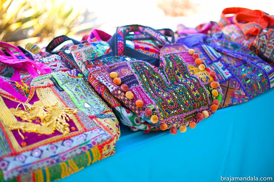 Photo of Mehendi favors embroidered bags