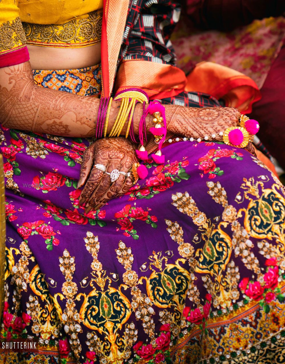 Photo of Purple quirky mehendi lehenga