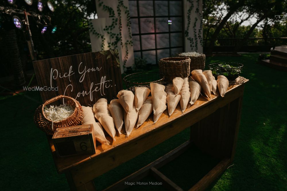 Photo of Cute confetti cones for guests to shower on the couple