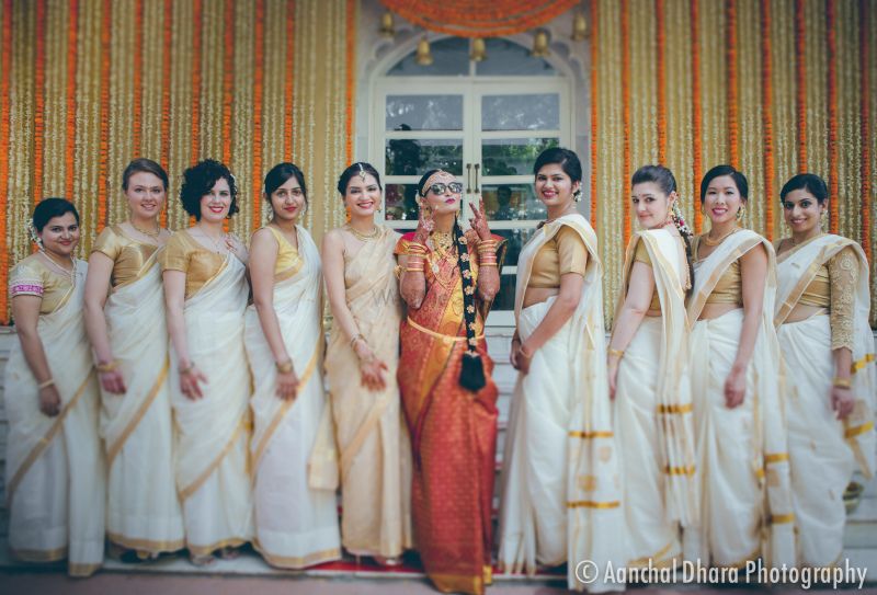 Photo of Cute bride and bridesmaid photo South Indian wedding