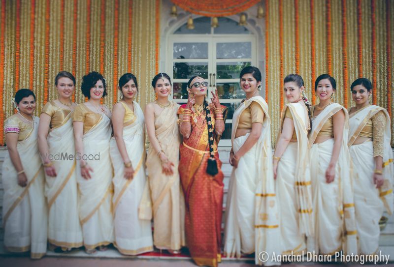 Photo of Cute bride and bridesmaid photo South Indian wedding