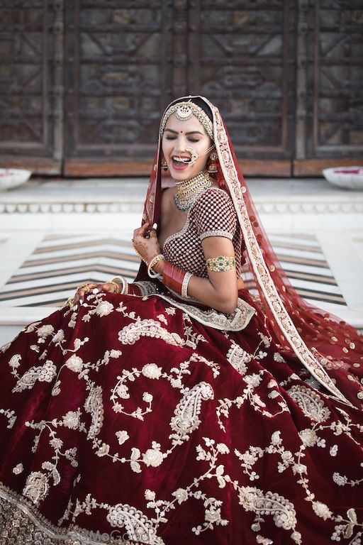 Photo of Happy bride shot in sabya lehenga