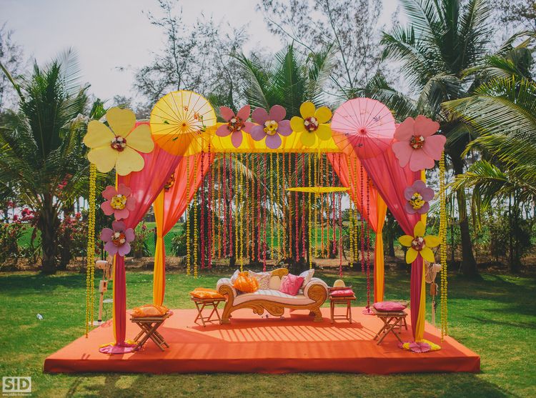 Photo of Stage backdrop for mehendi carnival