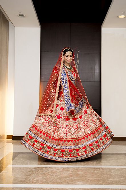 Photo of red bridal lehenga