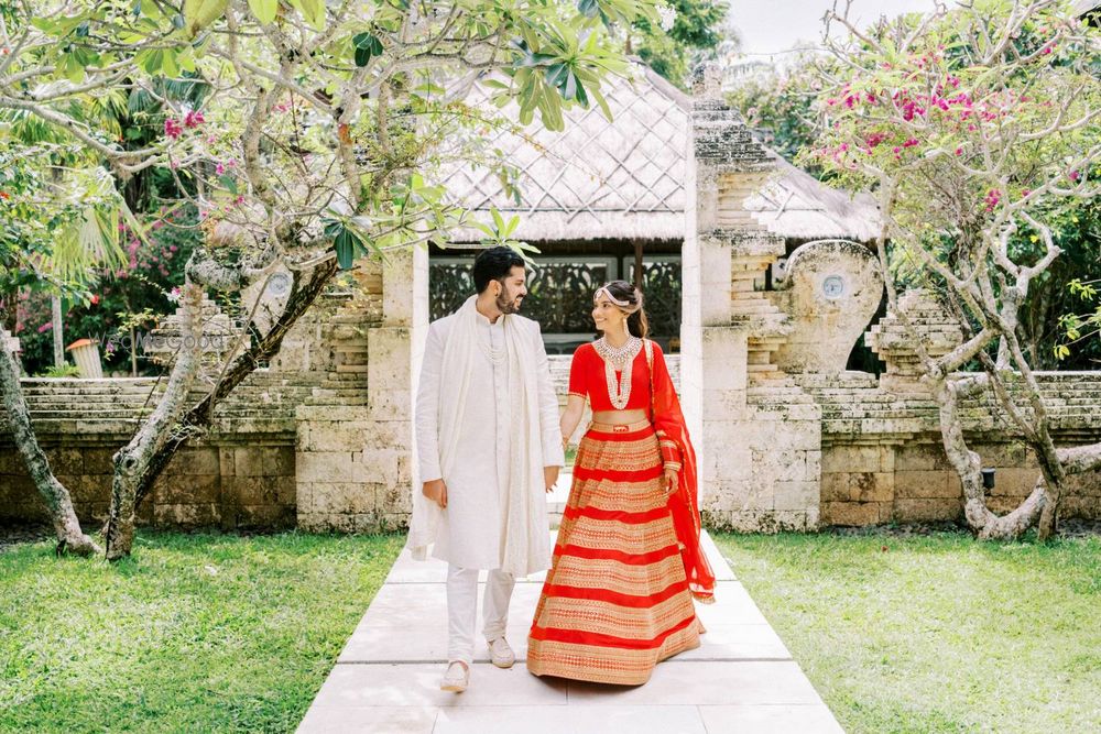 Photo of couple on wedding day