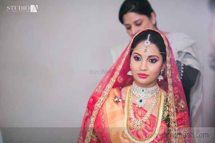 Photo of Bride Getting Ready - Pink Dupatta