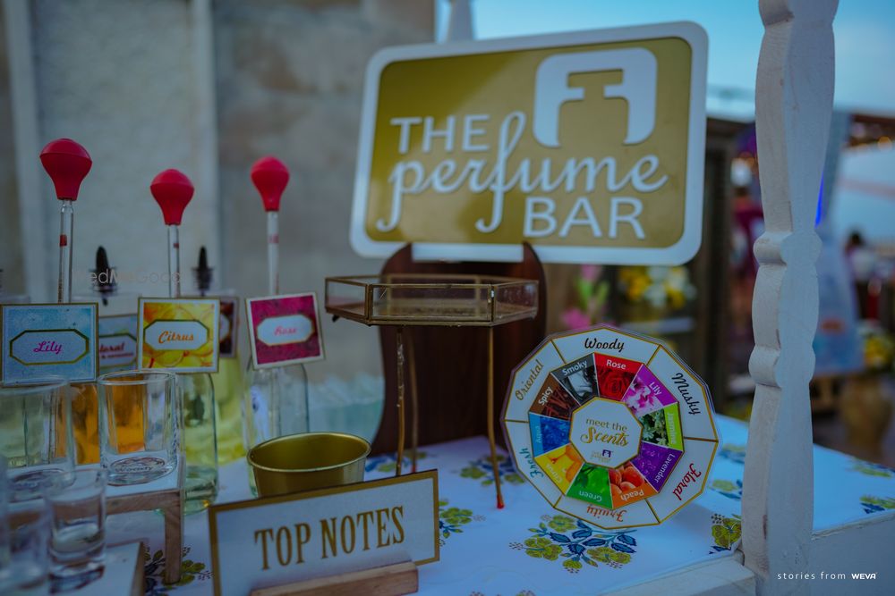 Photo of the perfume bar at wedding