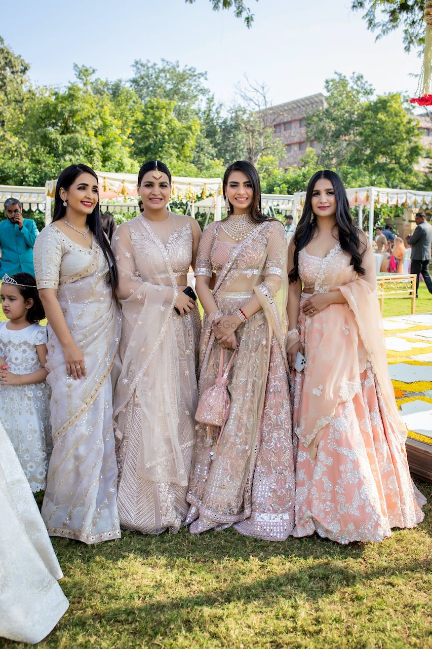 Photo of Sister of bride in Pastel lehengas