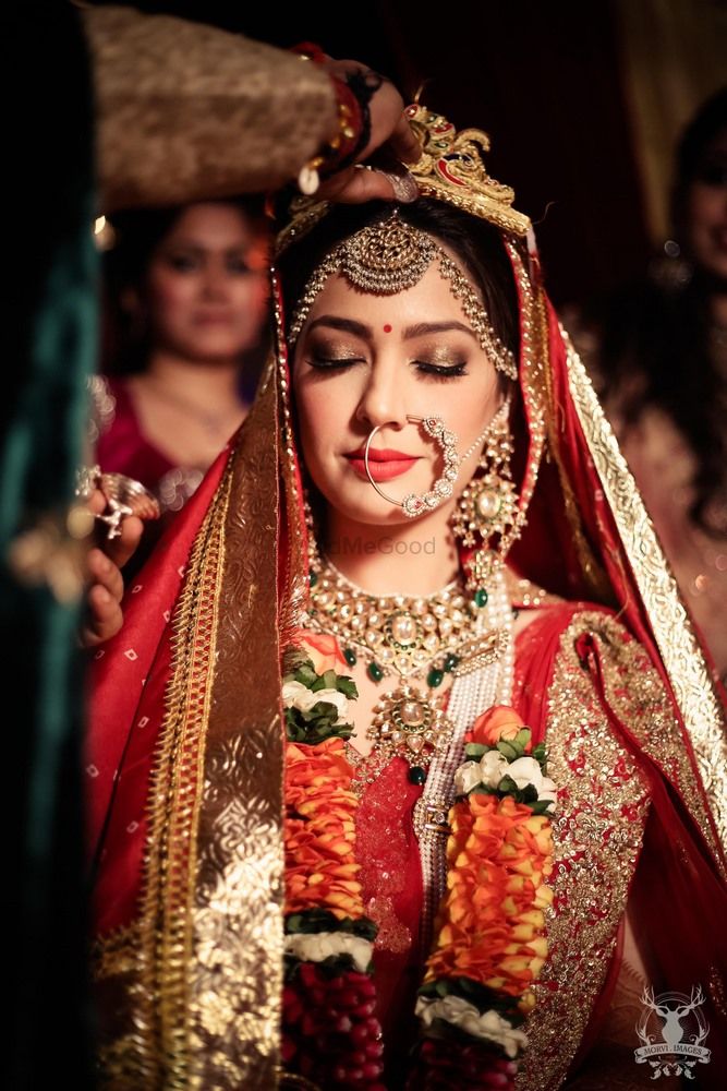 Photo of Bridal Portrait While Ceremony Rituals