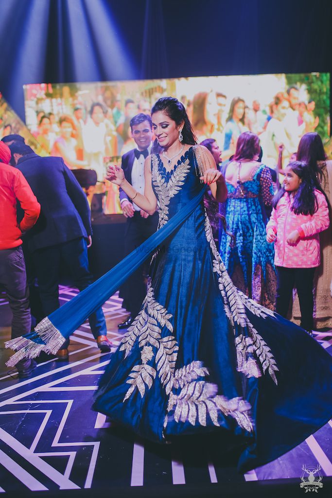 Photo of Blue Manish malhotra cocktail gown