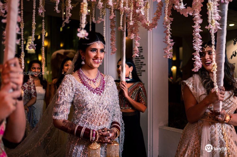 Photo of Pretty bridal entry portrait