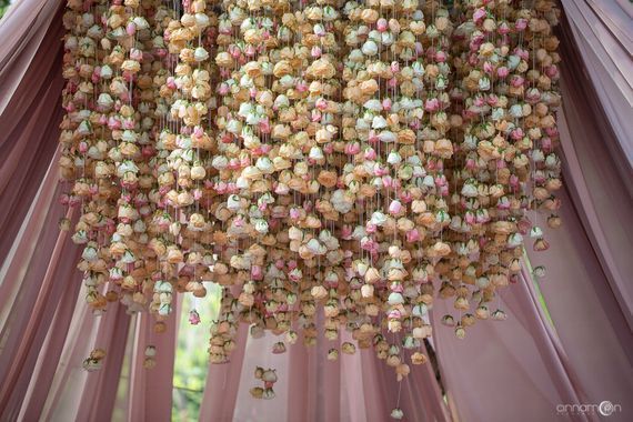 Photo of Beautiful floral strings for mandap decor
