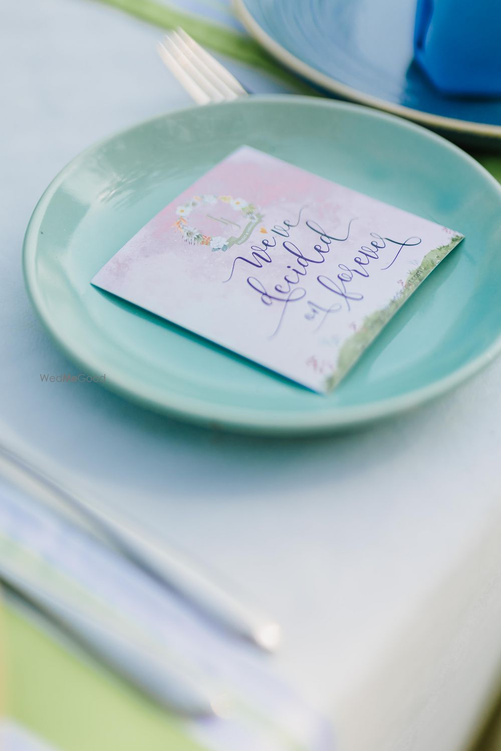 Photo of Pretty personalised napkins with a customized quote for the wedding day