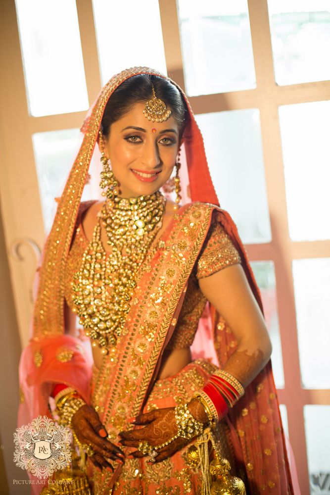 Photo of Layered polki jewellery on Indian bride