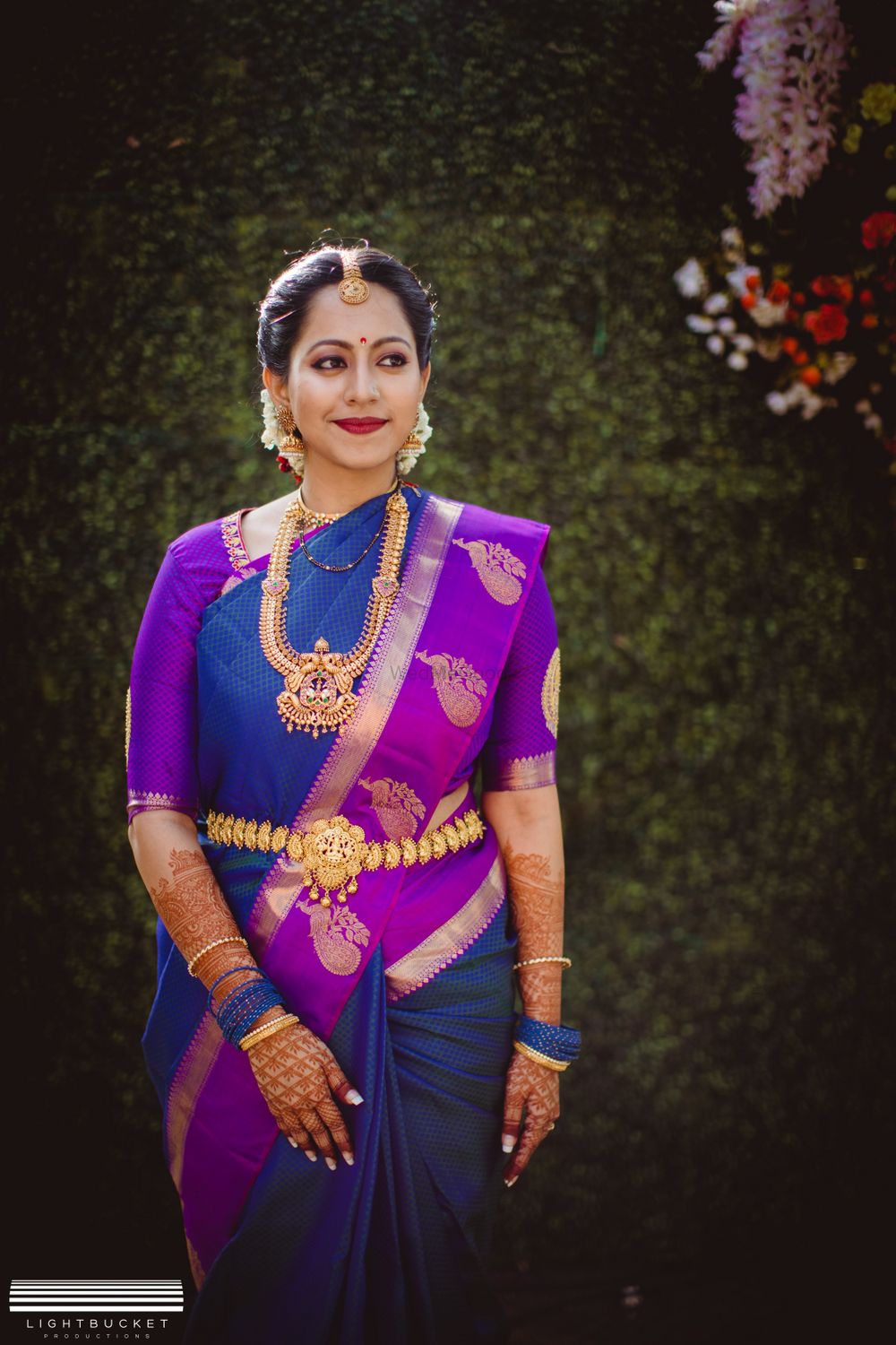 Photo of South Indian bridal look with offbeat combination