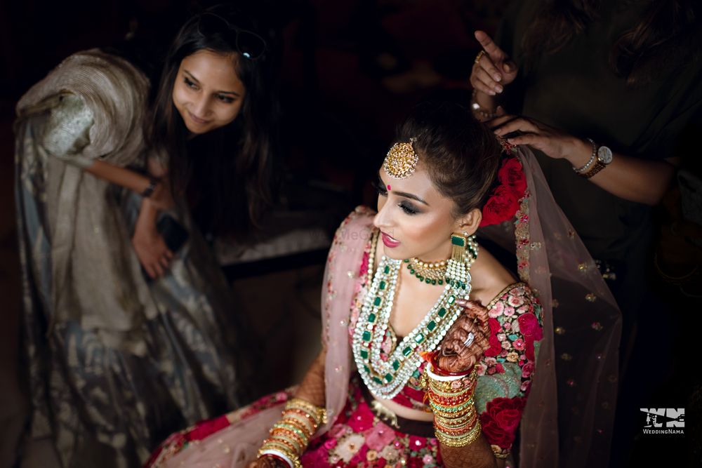 Photo of The bride just before she leaves for her pheras