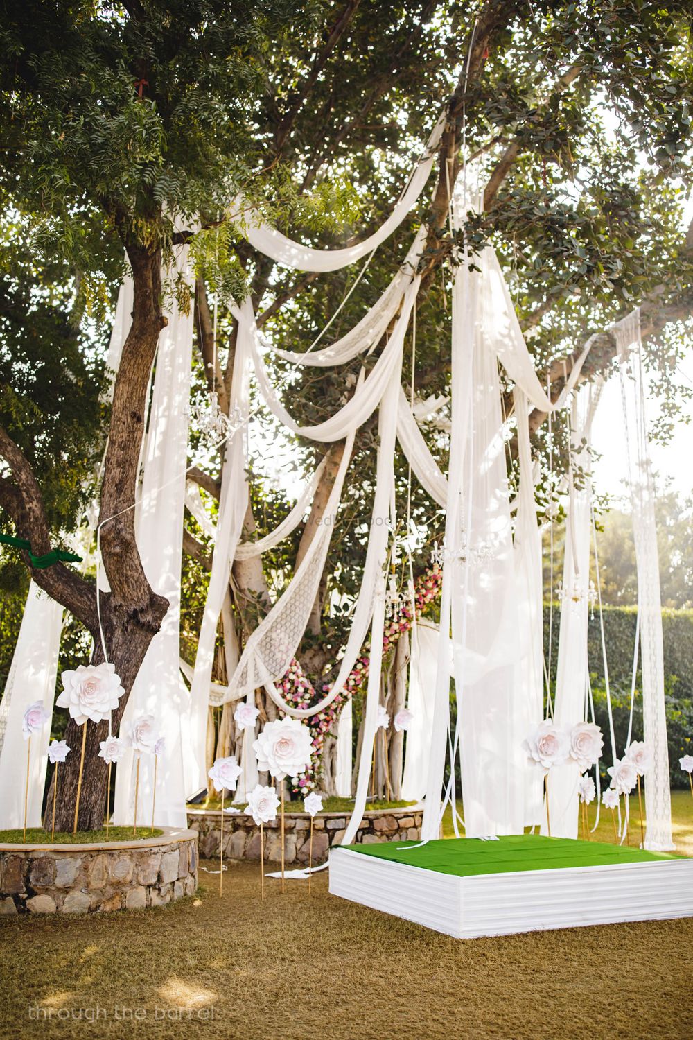 Photo of Tree decor with white drapes hanging from it