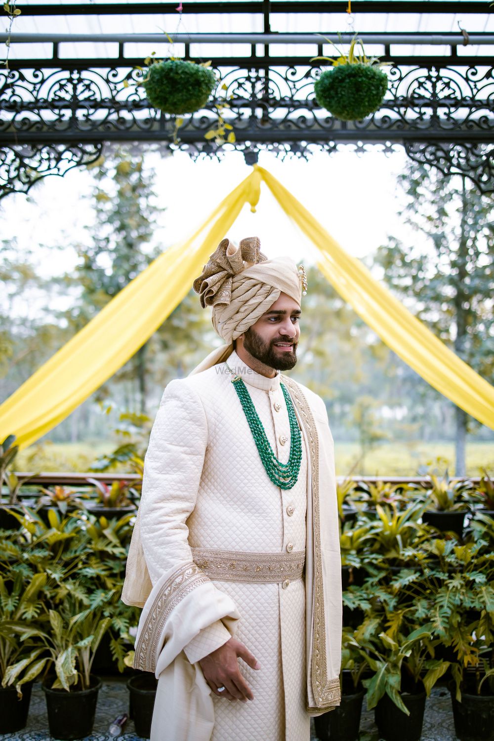 Photo of Off-white sherwani for grooms