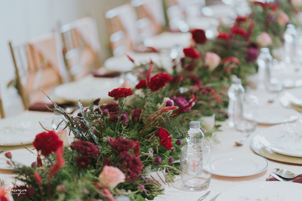 Photo of Floral table setting for an intimate wedding