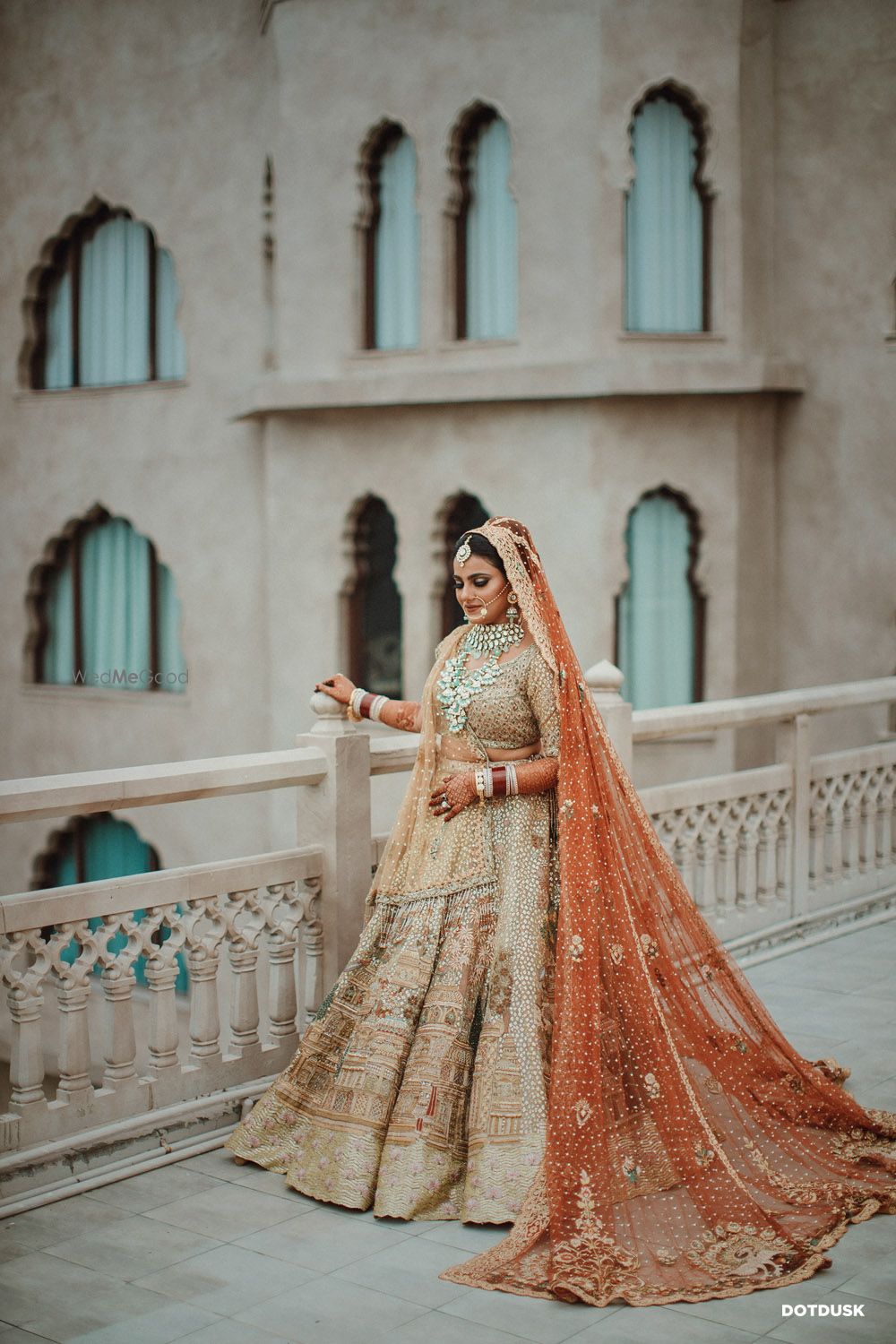 Photo of A bridal portrait captured on rooftop