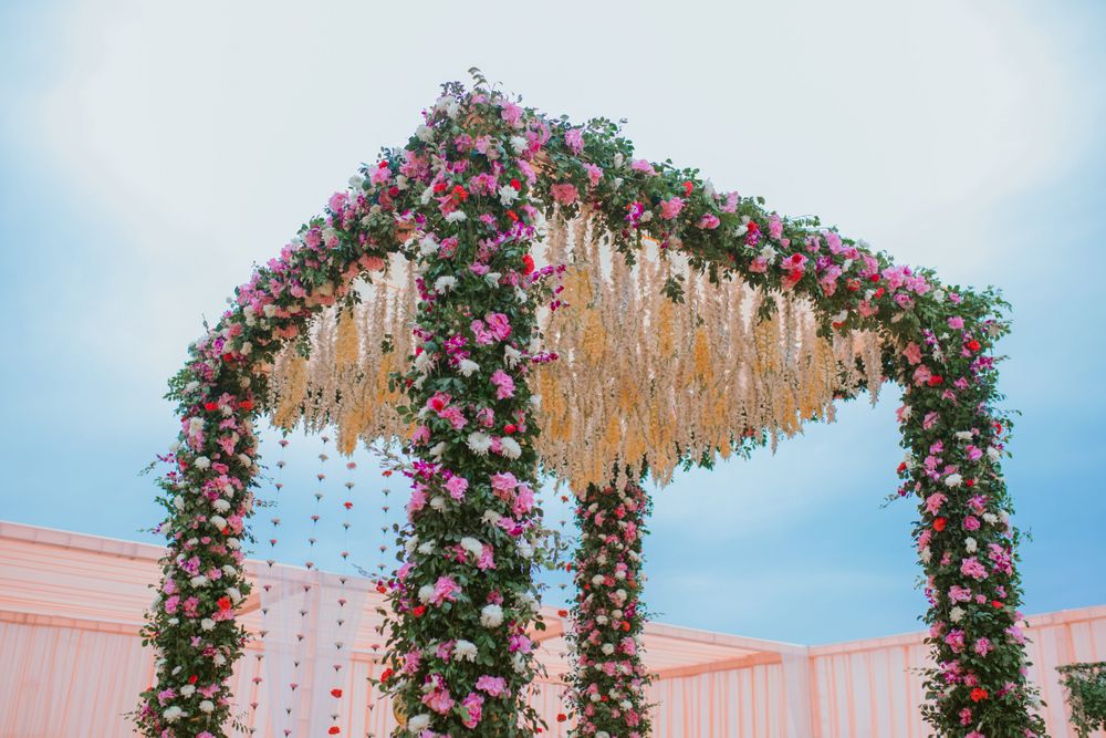 Photo of A beautiful mandap floral decor.