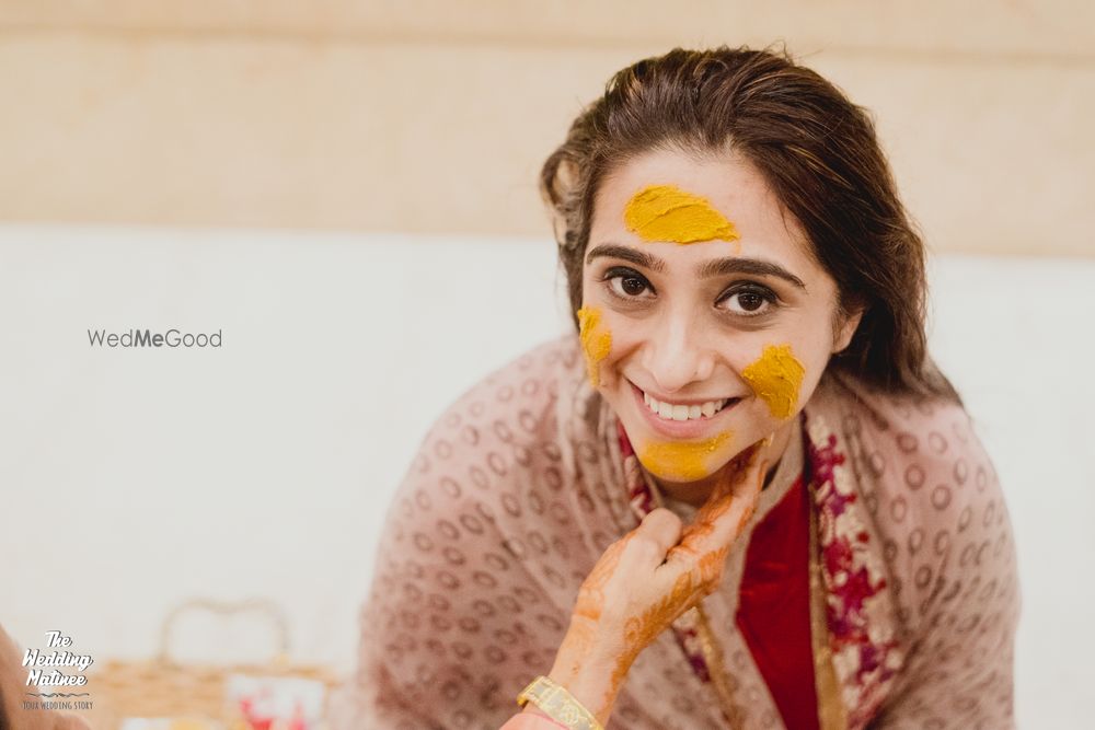 Photo of haldi day bridal portrait