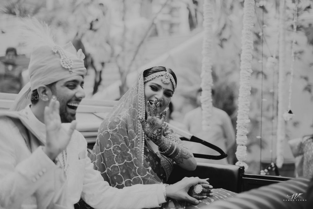 Photo of black and white couple exit shot